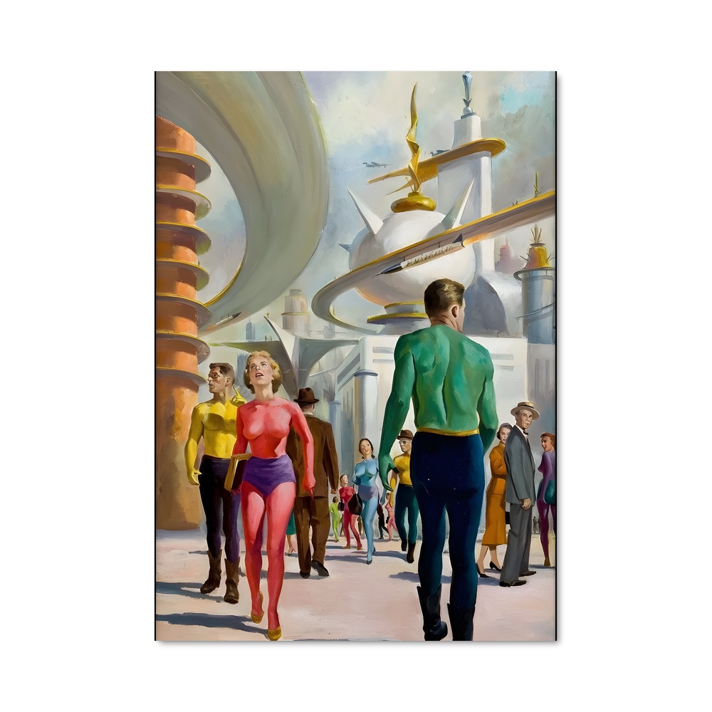Poster Futur Urbain – affiche Espace rétro